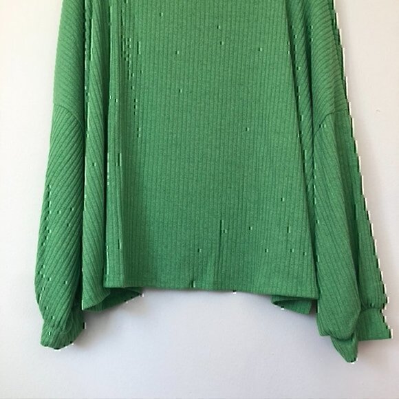 NEW NWT MODCLOTH Plus Size Casual Truth Mock Neck Top Solid Green Long Sleeve 4X - Picture 5 of 12